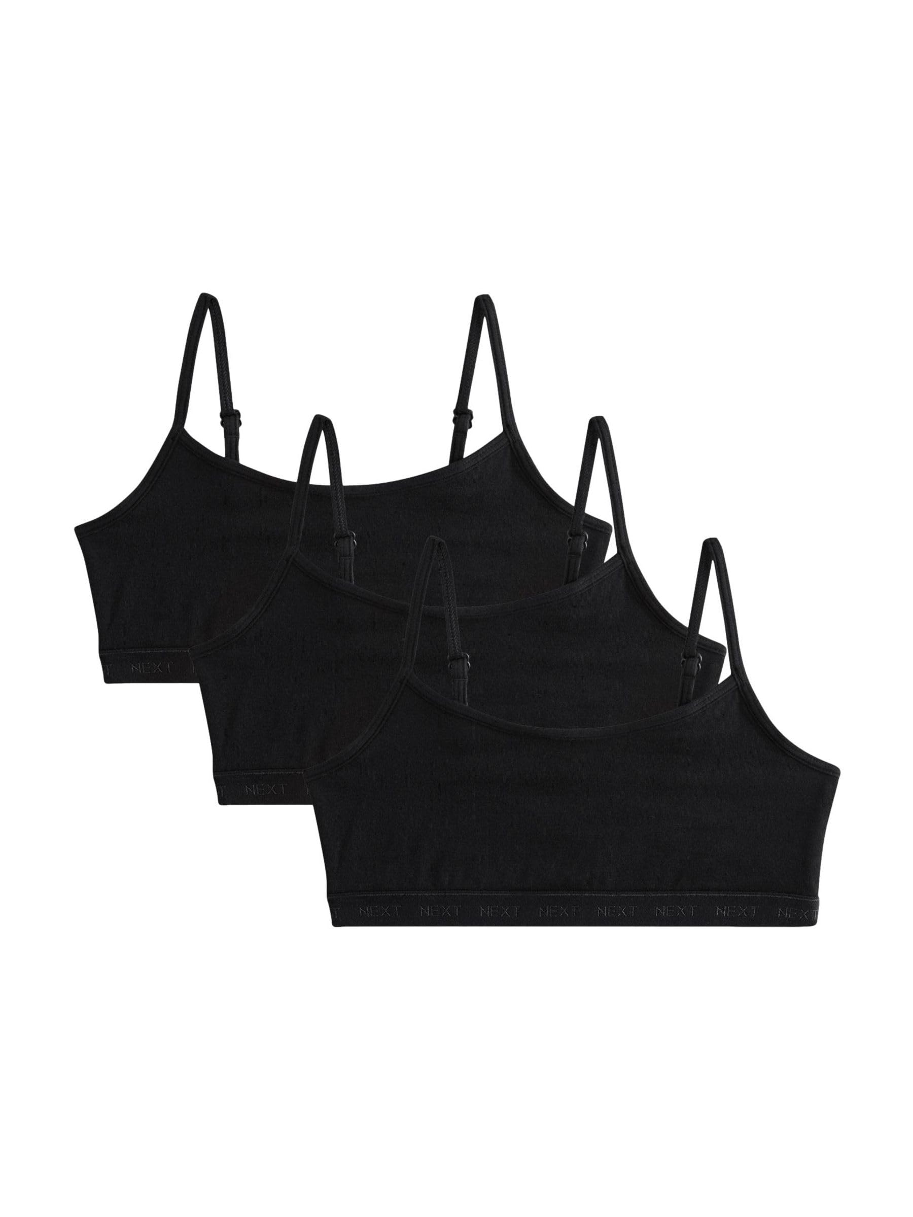 NEXT Mädchen 3er-Pack verkürzte Trägertops Schwarz Numeric_164-numeric_170