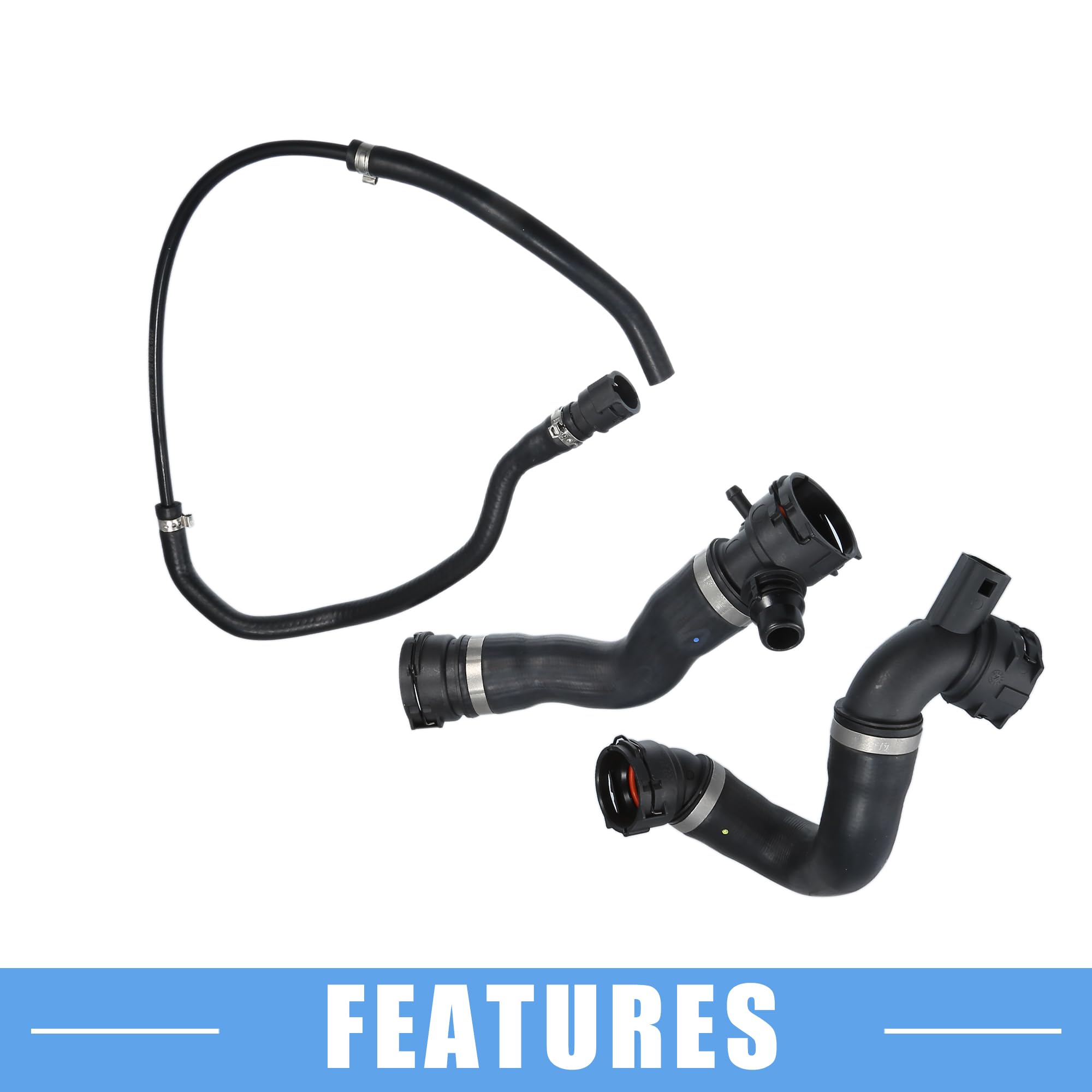 A ABSOPRO Tuyau De refroidissements Inférieur Du Radiateur N°17127618510/17127531579/17127531581 Pour pour BMW 325I 2006 En Caoutchouc Noir