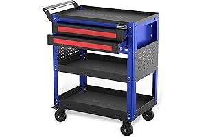 WORKPRO Premium 28" 2-Drawer Heavy Duty Rolling Tool Cart with Wheels and Locking System