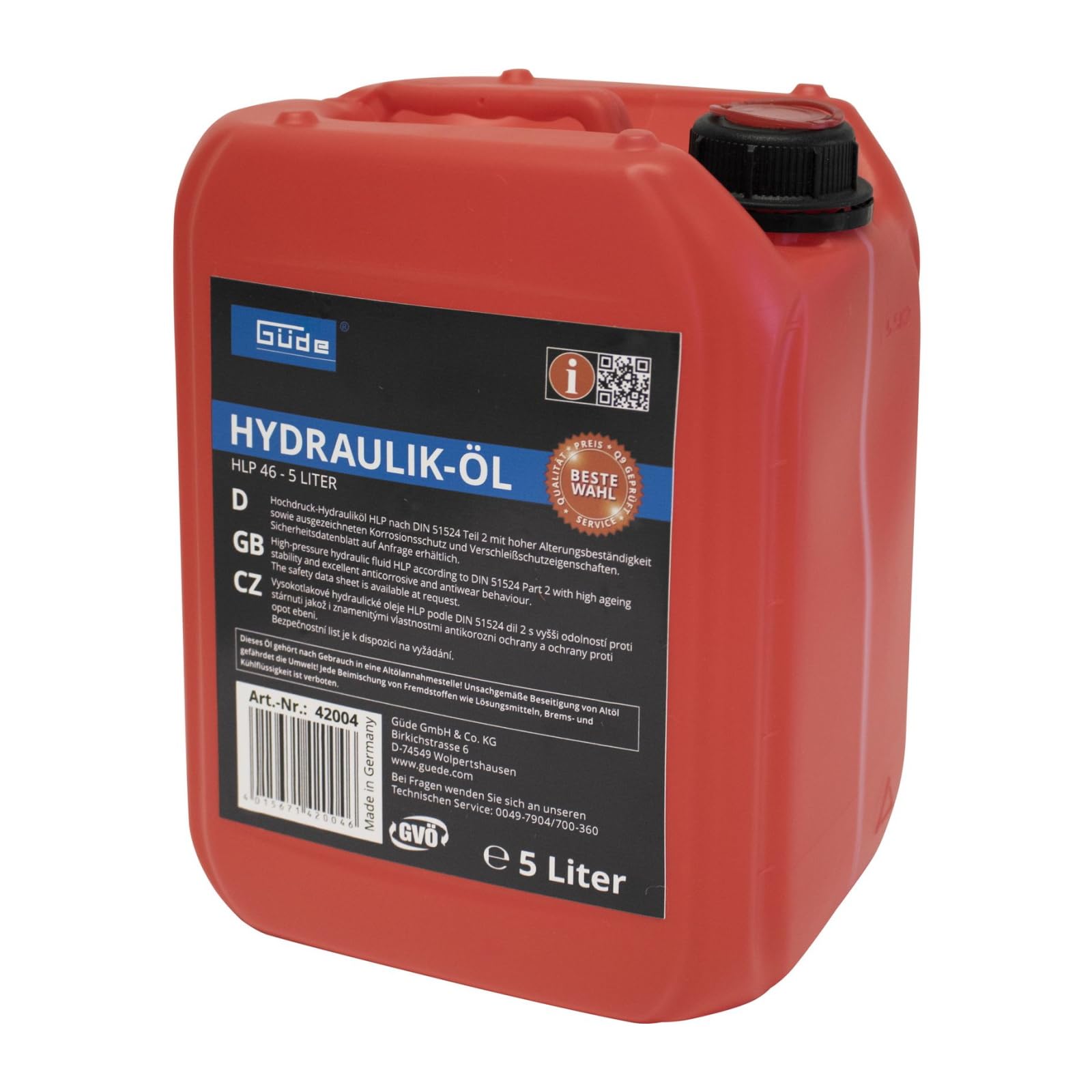 Güde Idraulico olio HLP 46-5 litri
