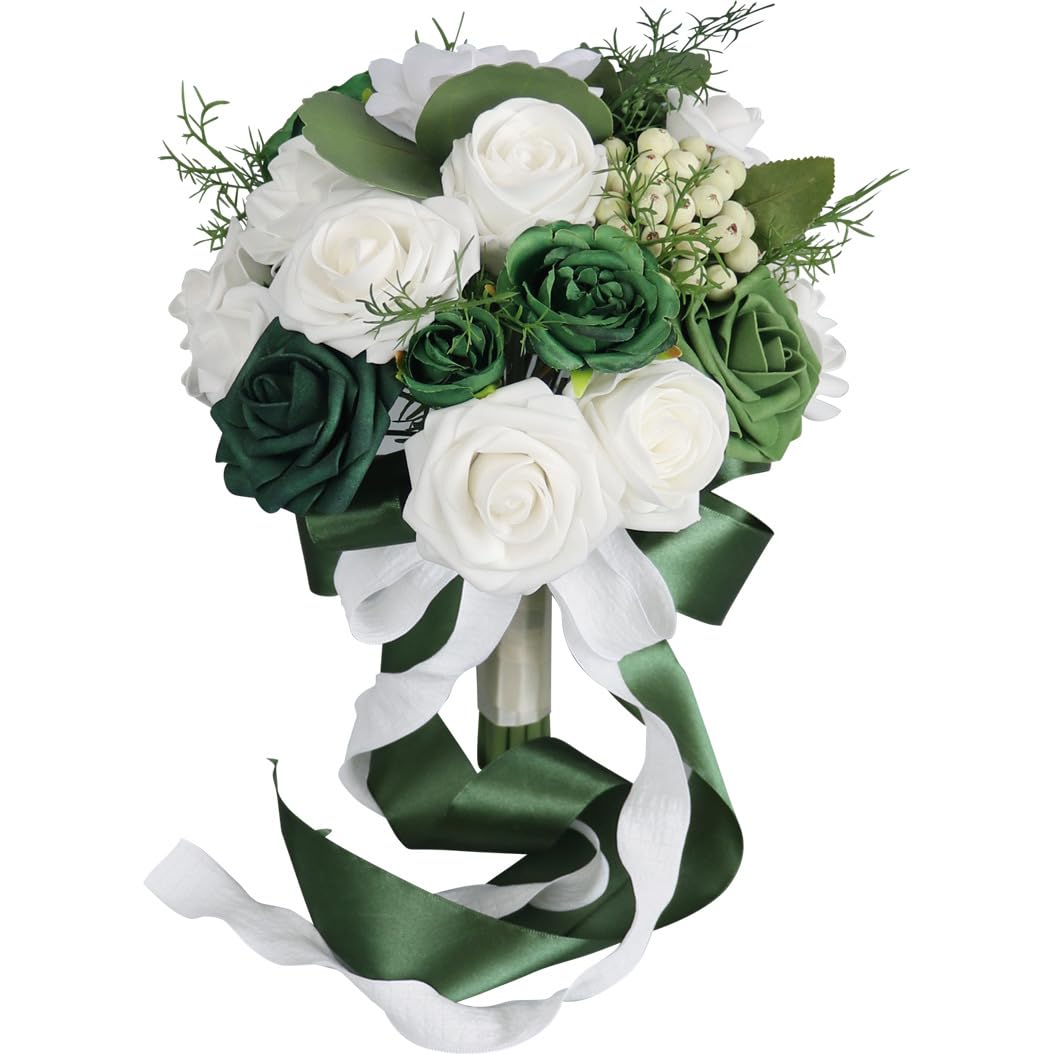 HUFFA Artificial Wedding Bride's Bouquet - Elegant Hand-Held Flowers for Home Decoration and Wedding Scene Arrangement