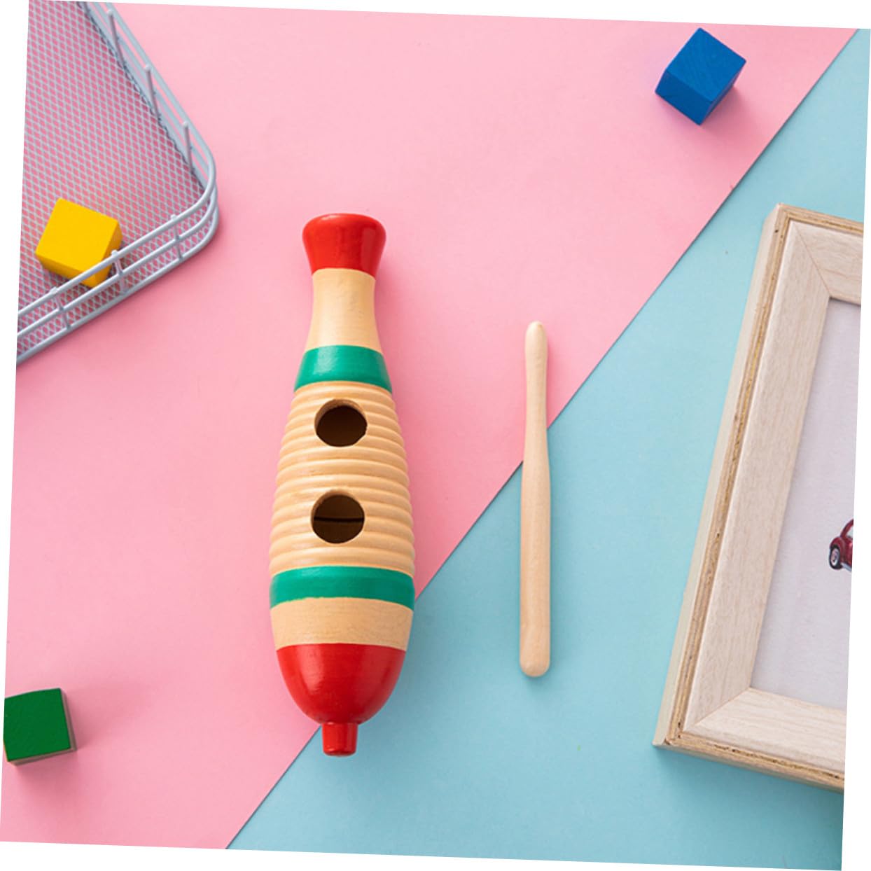 Giocattolo Musicale in Legno per Ragazzo Ragazza, Set Percussione 4 Pezzi