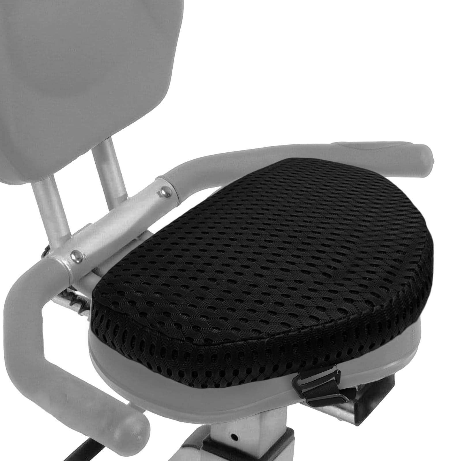 Coussin de siège de vélo couché de 7,6 cm, coussinet antidérapant avec sangle et poignée en silicone