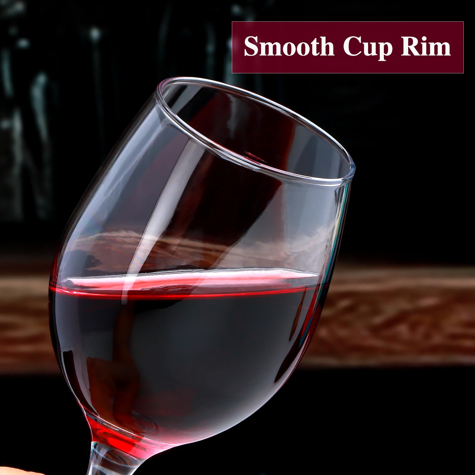 Ufrount Italian Style Classic White or Red Wine Glasses 230 ml Premium Crystal Clear Diamond Cut Glass | Perfect for Cocktail, Brandy, Mocktail, Champagne Set of 6 (Red Wine Glasses 12) 3