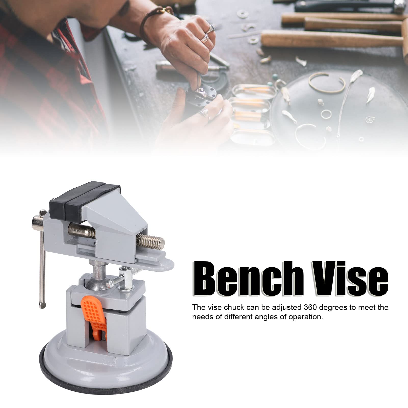 Étau de Serrage D'établi - Étau Rotatif à 360 Degrés Mini étau de Banc Table de Travail Pince Rotative Pivotante avec Base à Ventouse pour la Réparation de Montres Électronique