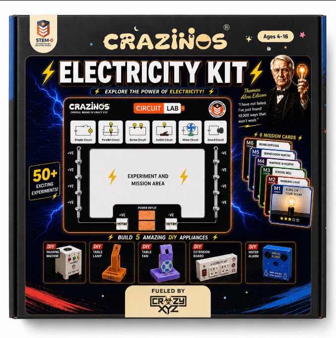 Electricity Practical Kit | 50+ Science Experiments | 50+ Hands-on Electricity Experiments, NEP 2020 & CBSE Compatible Learning Kit,Learn Circuits, Motors & Switches Practically-image-48