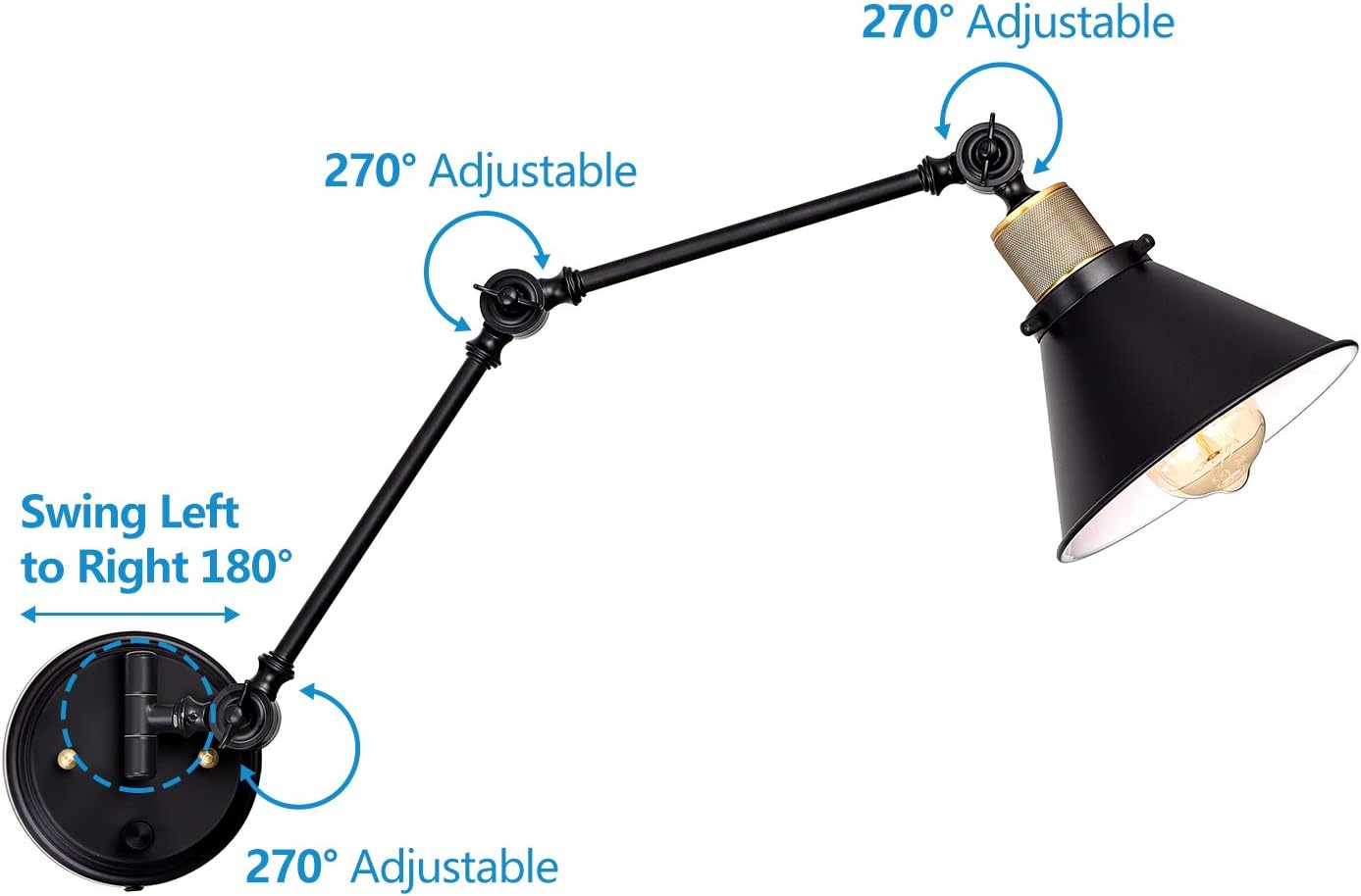 One-Day Sale: Up to 40% Off TRLIFE Plug in Wall Sconces, Dimmable Wall Sconce with Cord Swing Arm Wall Lights Plug in Wall Mounted Light Industrial Wall Lights with 6FT Plug in Cord, E26 Base, UL Listed(Two Arms, Set of 2) Get Special Price TRLIFE Plug in Wall Sconces, Dimmable Wall Sconce with Cord Swing Arm Wall Lights Plug in Wall Mounted Light Industrial Wall Lights with 6FT Plug in Cord, E26 Base, UL Listed(Two Arms, Set of 2)