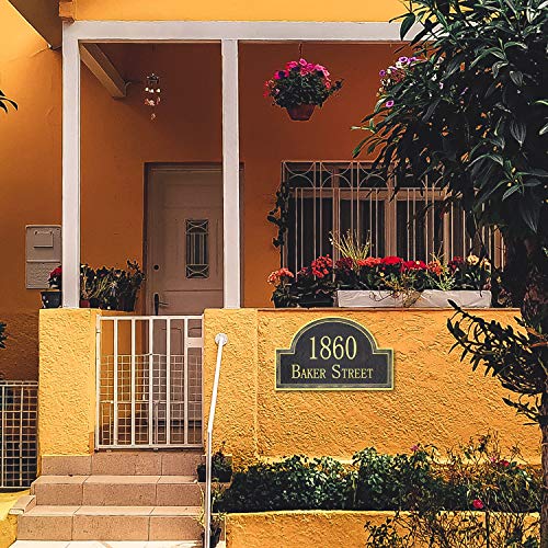 image for OLADOT Handcrafted Vintage Arch Address Plaque Home Address Sign Decor