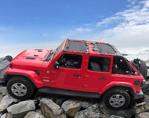Miniatura 7 de Shadeidea - Parasol para la parte delantera y trasera de automóvil, 2018 piezas, funda de malla de color negro para capota, bloqueador ultravioleta