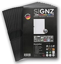 SIGNZ Klemmhefter DIN A4, 25 Stück, schwarz, Für bis zu 30 Blatt, CO2-neutral hergestellt, made in Germany