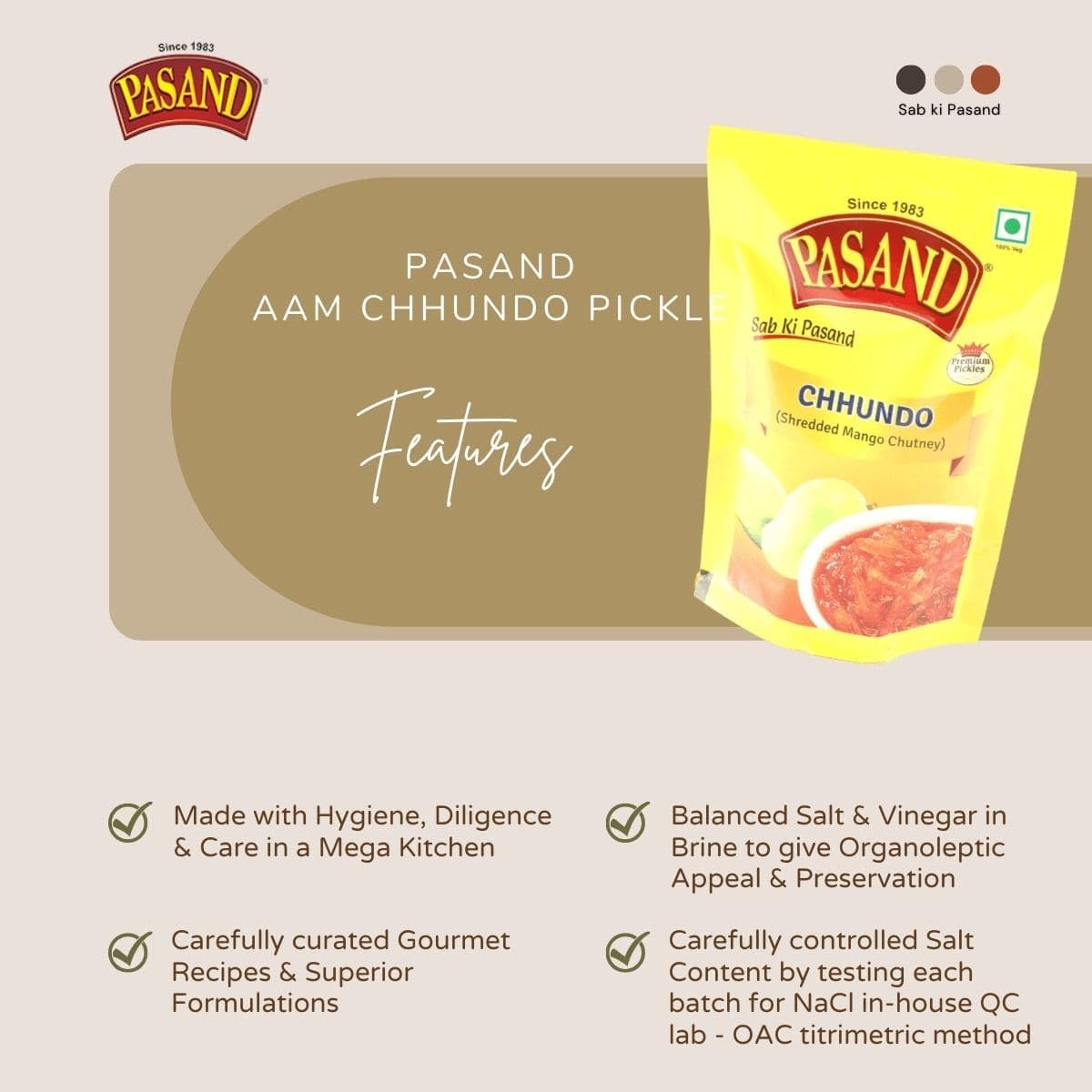 PASAND Chhundo 200g | Meetha Aam Ka Aachar | Traditional Gujarati Sweet Mango Achar | Murabba Style | Perfect Blend of Mango and Indian Spices | Travel Friendly | Seal Pouch 2