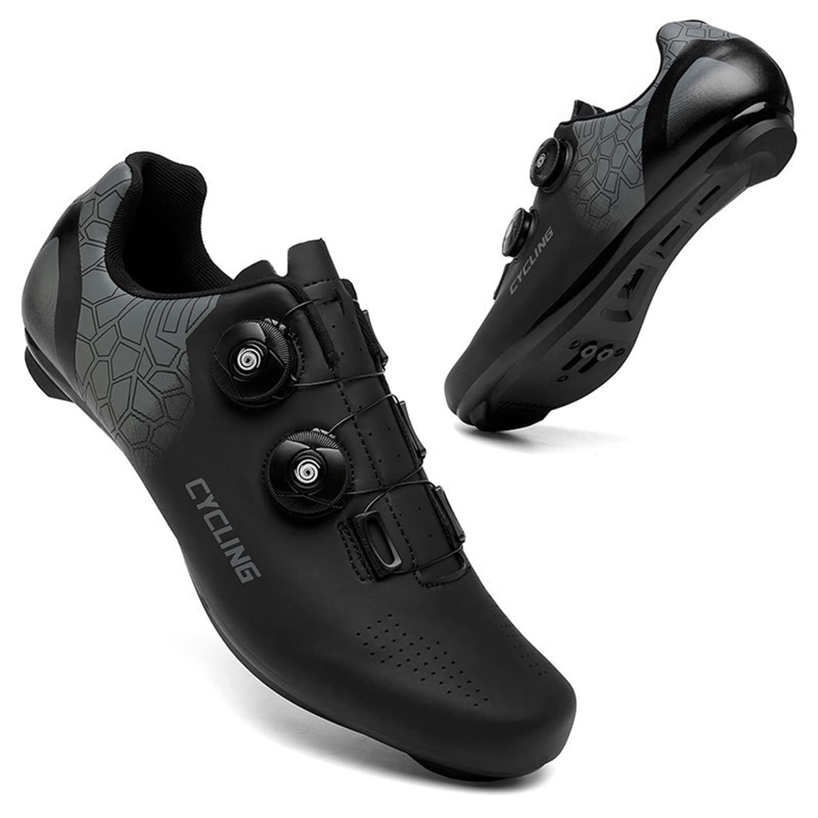 Buty Rowerowe Unisex Mountain Road Buty Buty Sportowe(44, Black SPD)