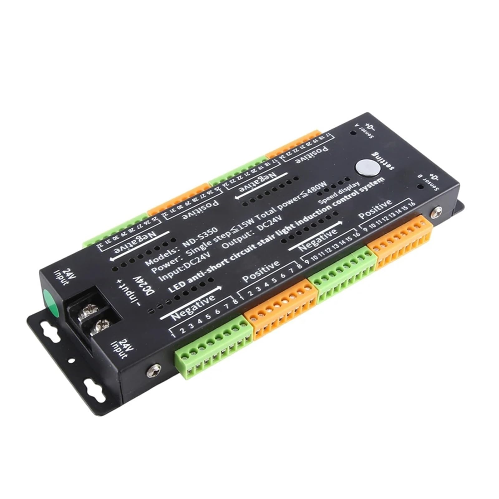 Regolatore di illuminazione delle scale, Controller For Luci Con Sensore Di Movimento A LED For Scale, In Lega Di Alluminio Nero, Con Dimmer PIR, For Luci Notturne Da Interno, 12 V/24 V