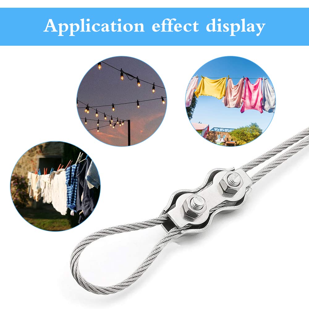 10 Morsetti Per Fune Metallica M3 - Acciaio Inox 304, Per Cavi 3mm, Uso Industriale E Domestico