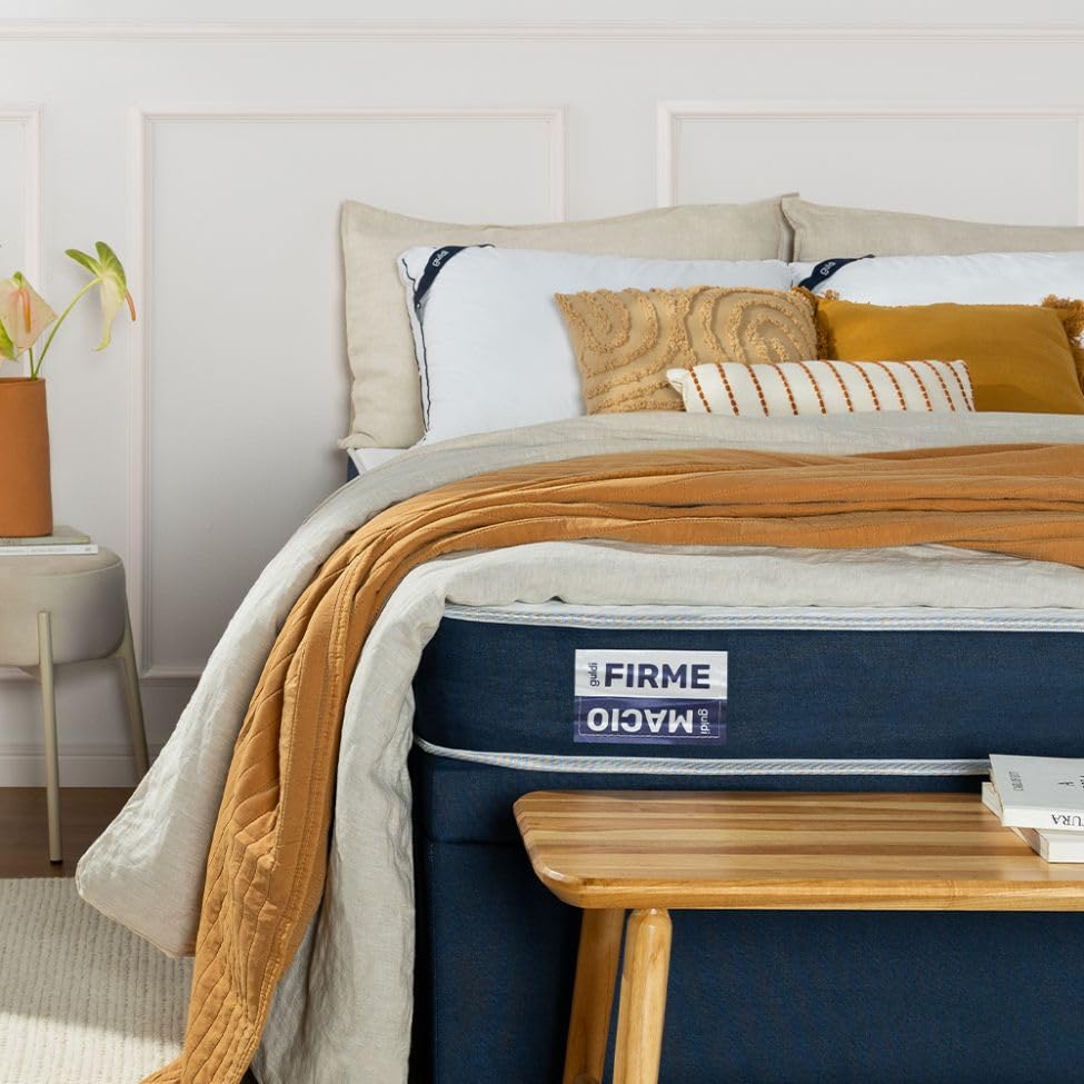 Colchão Casal Guldi Duplo Plus D28 (16x138x188) Branco e Azul