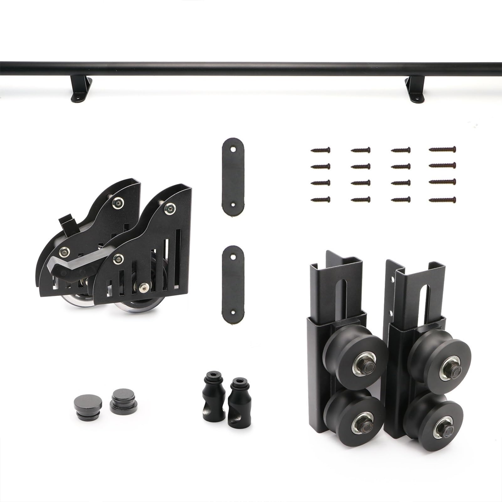 OOPDNEGAK Sliding Ladder Door Hardware Kit, Rolling Library Ladder Hardware Kit, Rolling Ladder Hardware Track System (No Ladders), Bookcase Sliding Ladders Rails(500cm(16.4 ft) track)