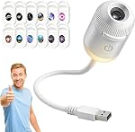 Plug and Play HD Star Projector, Smart Dynamic 5d Holographic Night Light Projector with 3/6/12/24 Projection Films, Adjustable Brightness, 360° Flexible Gooseneck for Decor(12)