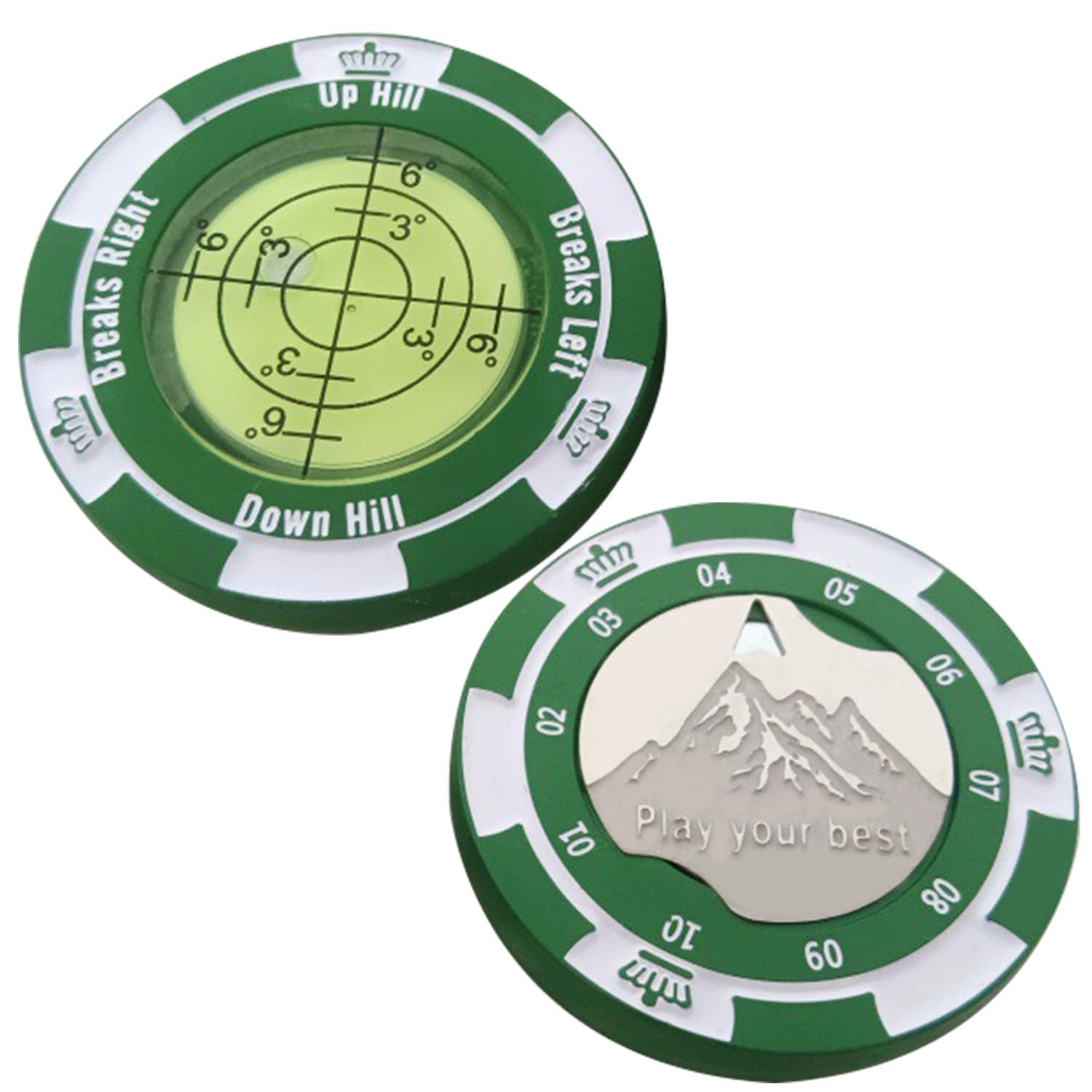 Huipalon Golf Markers for Putting Green Golf Ball Marker Green Reader with High Precision Reading Aid Bubble Level