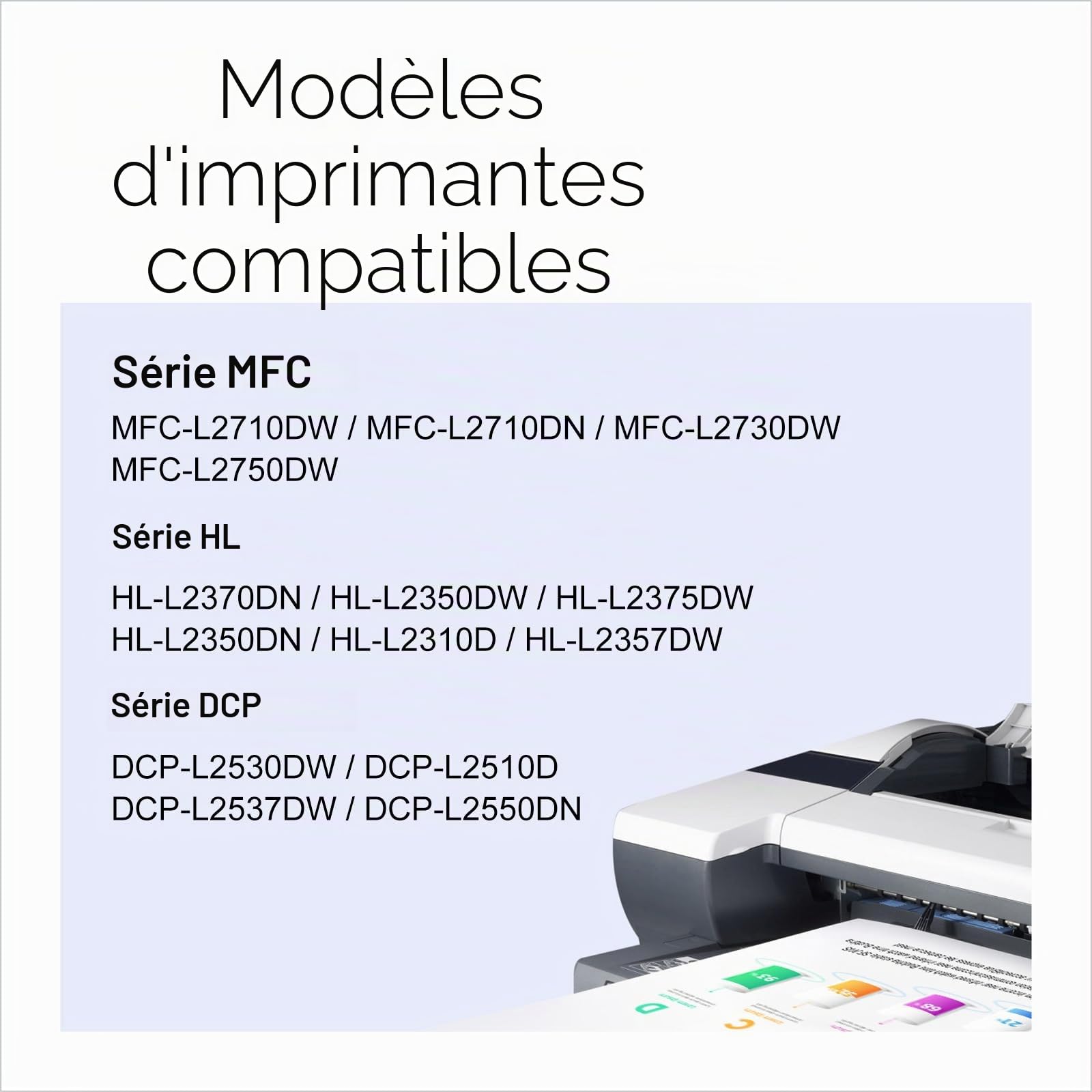 myCartridge TN2420 Toner Compatible pour Brother TN-2420 DCP-L2530DW,4 Pack