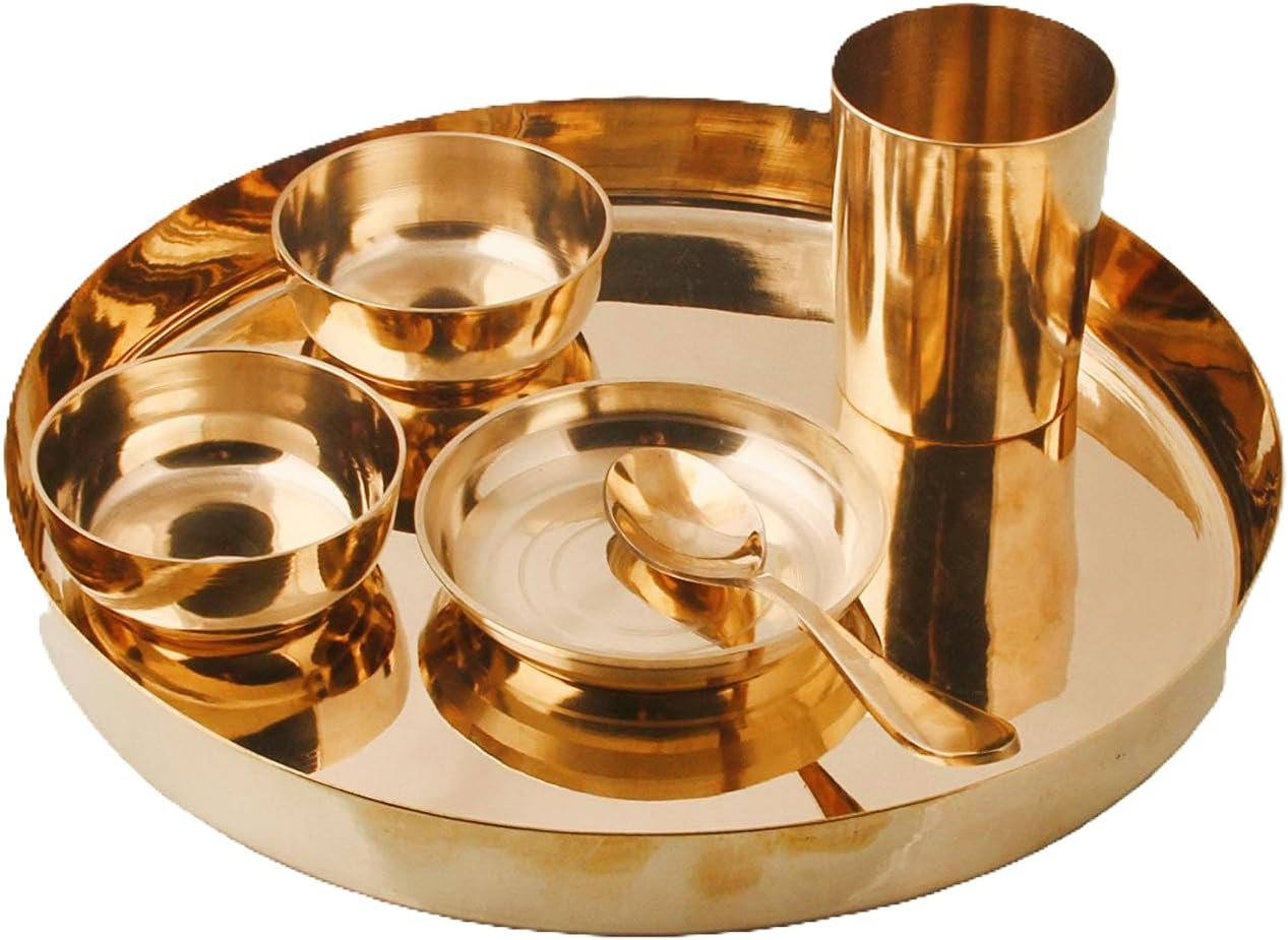 Bronze Dinner Thali Set 6 || KANSA Dinner Set 6