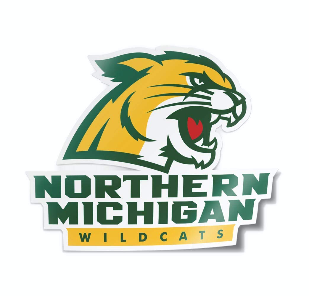 Collegiate NCAA Car Decal Made from Premium Weatherproof Vinyl (Northern Michigan Wildcats)