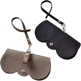 Leather Eyeglass Case, Protective Glasses Case Holder Portable Slim Sunglasses Pouch Soft Eyeglasses Bag