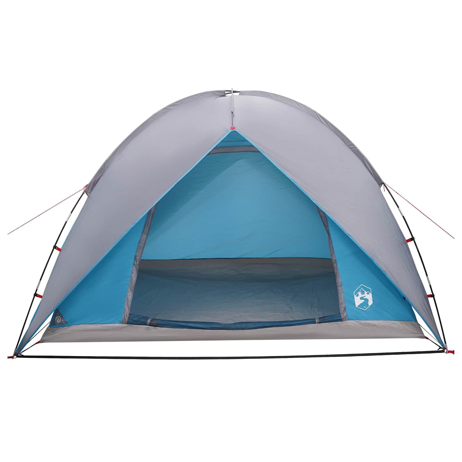 Tienda de campaña cúpula con cubierta impermeable azul 245 x 245 x 149 cm, poliéster 185T con revestimiento de poliuretano, con fibra de vidrio y barras de acero, para camping familia hasta 4