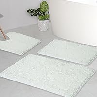Vista 15 de Alfombras de Baño Tapete de Baño de Chenilla Juego de 3 Piezas, Súper Absorbente, Respaldo Antideslizante de PVC Resistente, Tapetes de baño