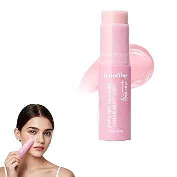 PDRN Pink Collagen Volume Multi Balm Stick, All-in-One Face & Body Balm for Under-Eyes, Neck, Forehead, Smile Lines, Lips, Firming & Radiance Glow K-Beauty 1PC