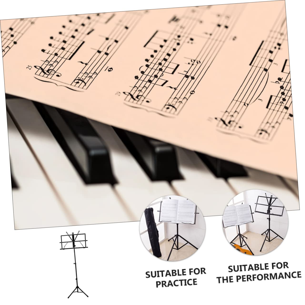 Supporto Per Spartiti Musicali e Portatile Struttura Telescopica Per Chitarra Violino e Pianoforte Per Musicisti Movimento