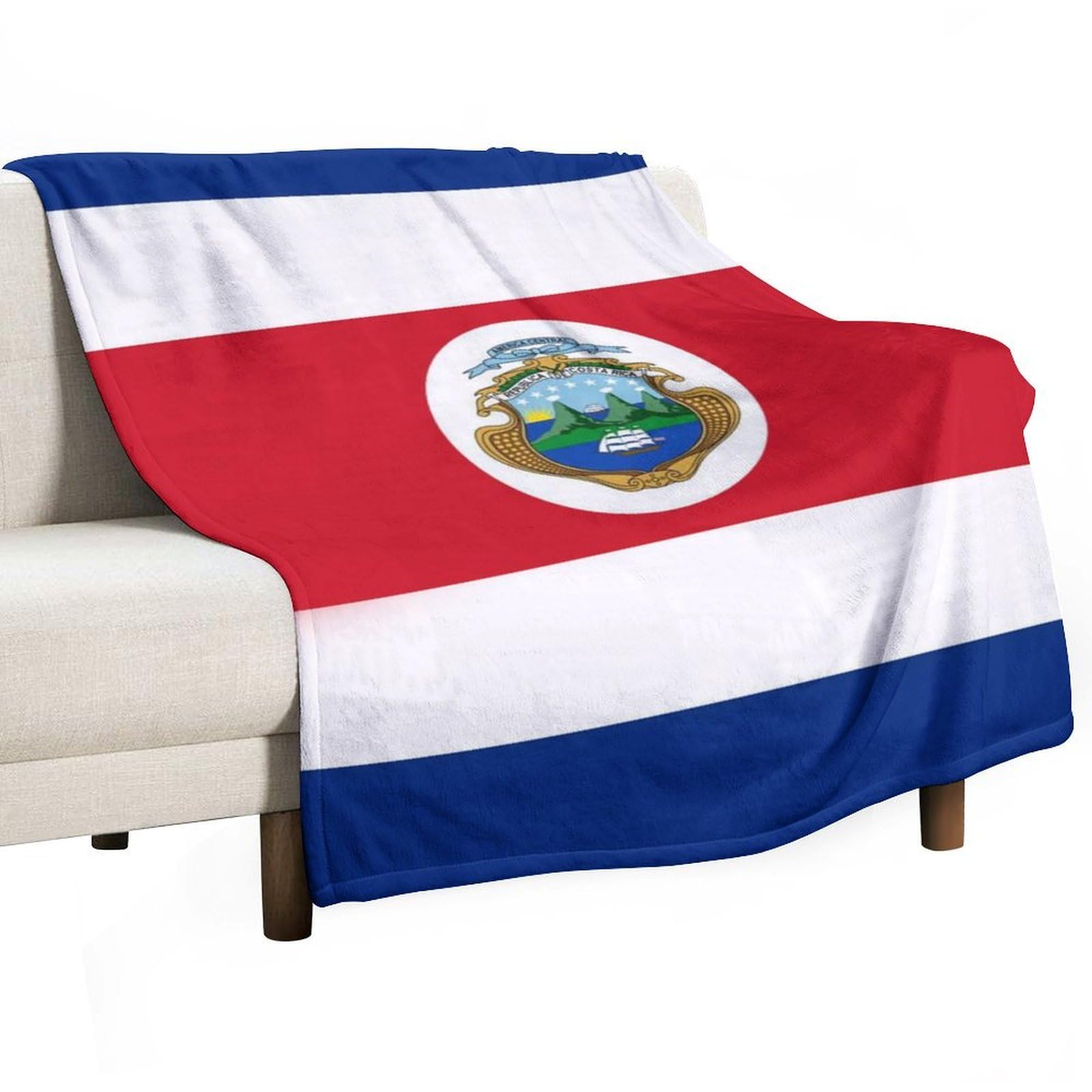 Cgsbngha Style Costa Rica Rican Flag Flannel Fleece Blanket Lightweight Soft Throw Blankets For Sofa Couch Bed Chair