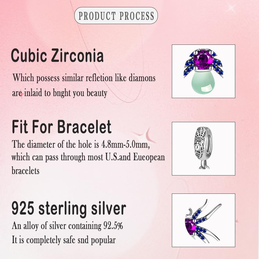 925 Sterling Silver Charms for Bracelets Necklaces Dangle Pendant With 5A Cubic Zirconias Bead Charm for Women DIY Jewelry4