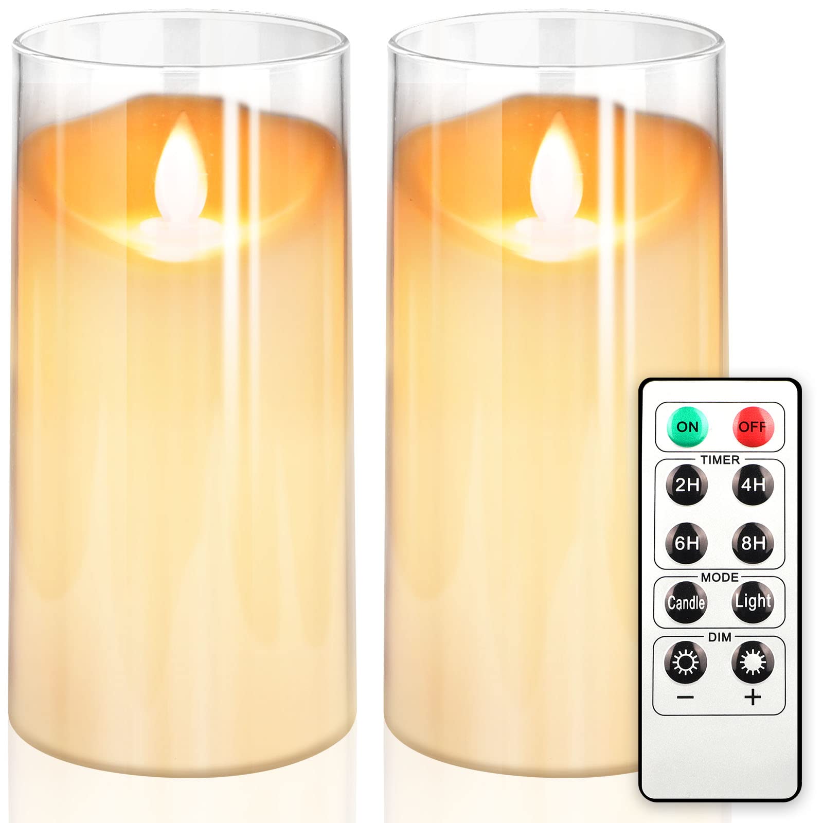 Buy NURADA 3"x6"Flickering Flameless Candles Unbreakable Glass Battery