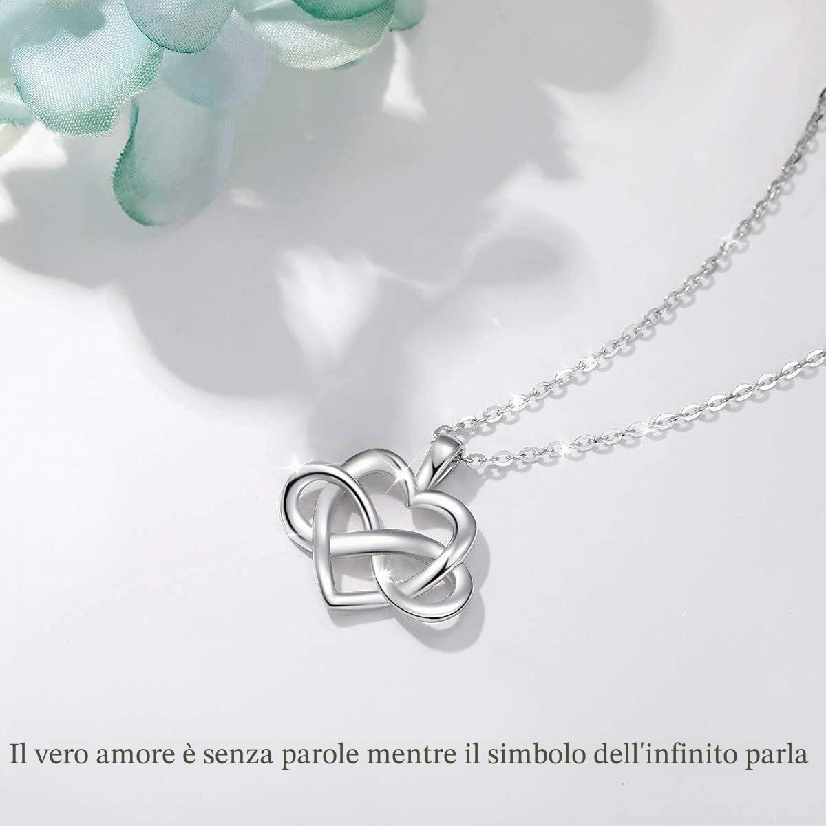 CELESTIA Collana Mamma Figlia e Figlio Argento 925 Ciondolo Cuore Donna Amore Regalo Mamma Idee Festa della Mamma Ti Voglio Bene Regalo a Mia Moglie Regali Nonna