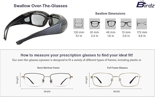 Miniatura 6 de Birdz 2 pares de gafas de montar en motocicleta acolchadas de espuma para tragar, marco negro, lente transparentehumo