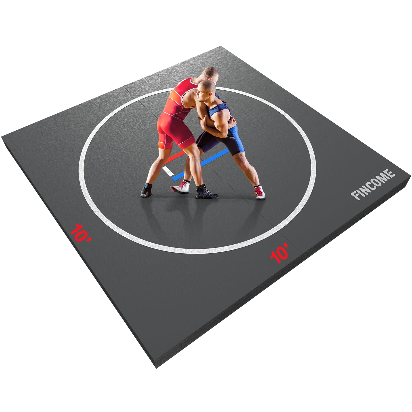 Photo 1 of 10' x 10' /10' x 6.5' Wrestling Mat for Home Black Jiu Jitsu Wrestling Mats Durable Judo Mats for BJJ MMA Training Roll-Up Design Wrestling Mat for Grappling Martial Art Boxing Judo
