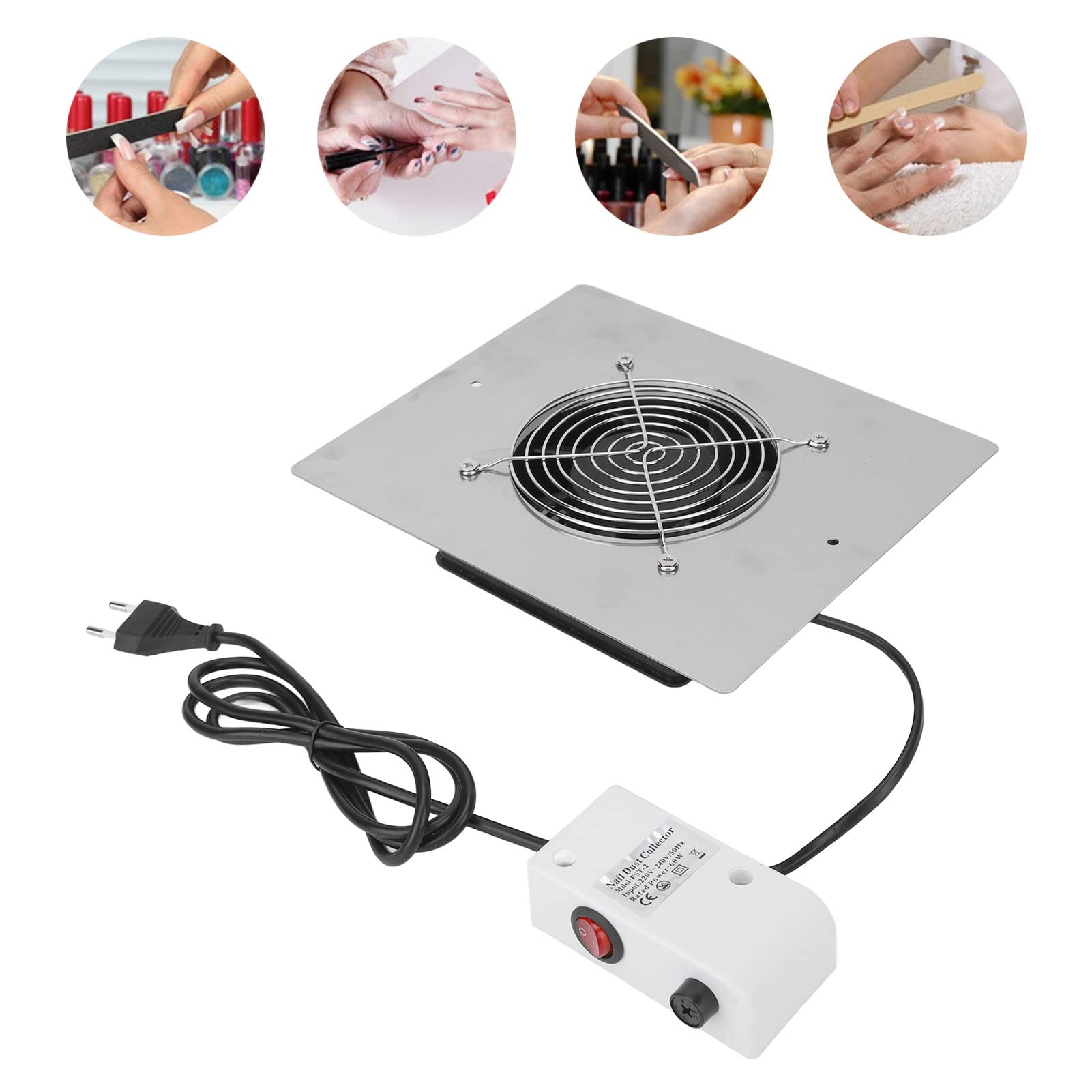 Aspirapolvere per Unghie Professionale da 60 W, Potente Aspirapolvere per Unghie Incorporato, Conveniente Attrezzatura per la Pulizia del Salone di Nail Art per Dispositivo per Manicure e Pedicure
