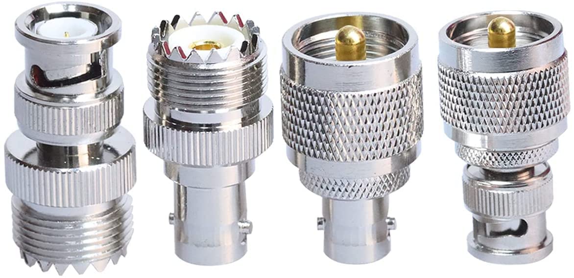 3AN Telecom BNC to UHF Adapter Kit UHF to BNC Male to Female RF Coax Connector Kit for CB Radio/Extension Cable BNC PL259 SO239 Adapter Kit 4 Set-image-21