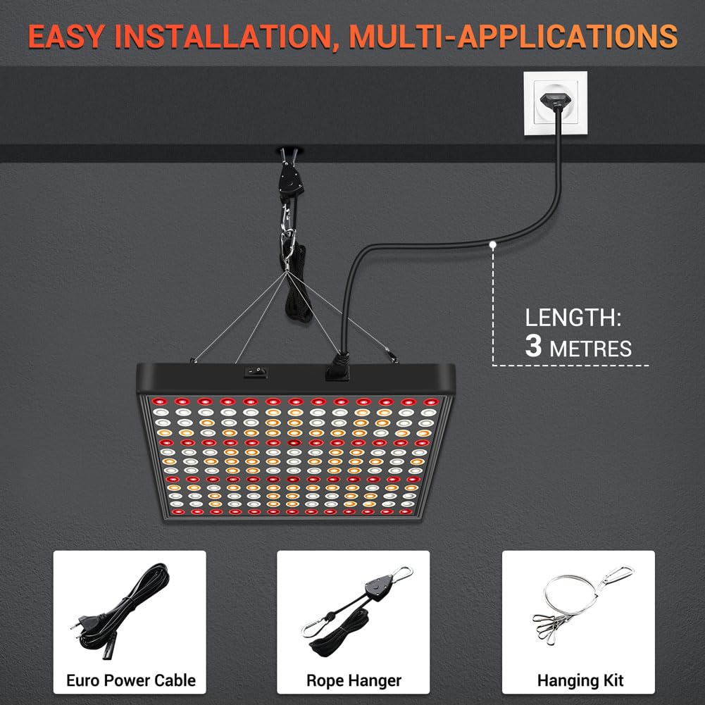 DragonLight CW2000 2024 – Lampe LED Culture 50W Spectre Complet | Pleine Croissance Plantes Intérieur, Serre, Tente 60x60 Cm