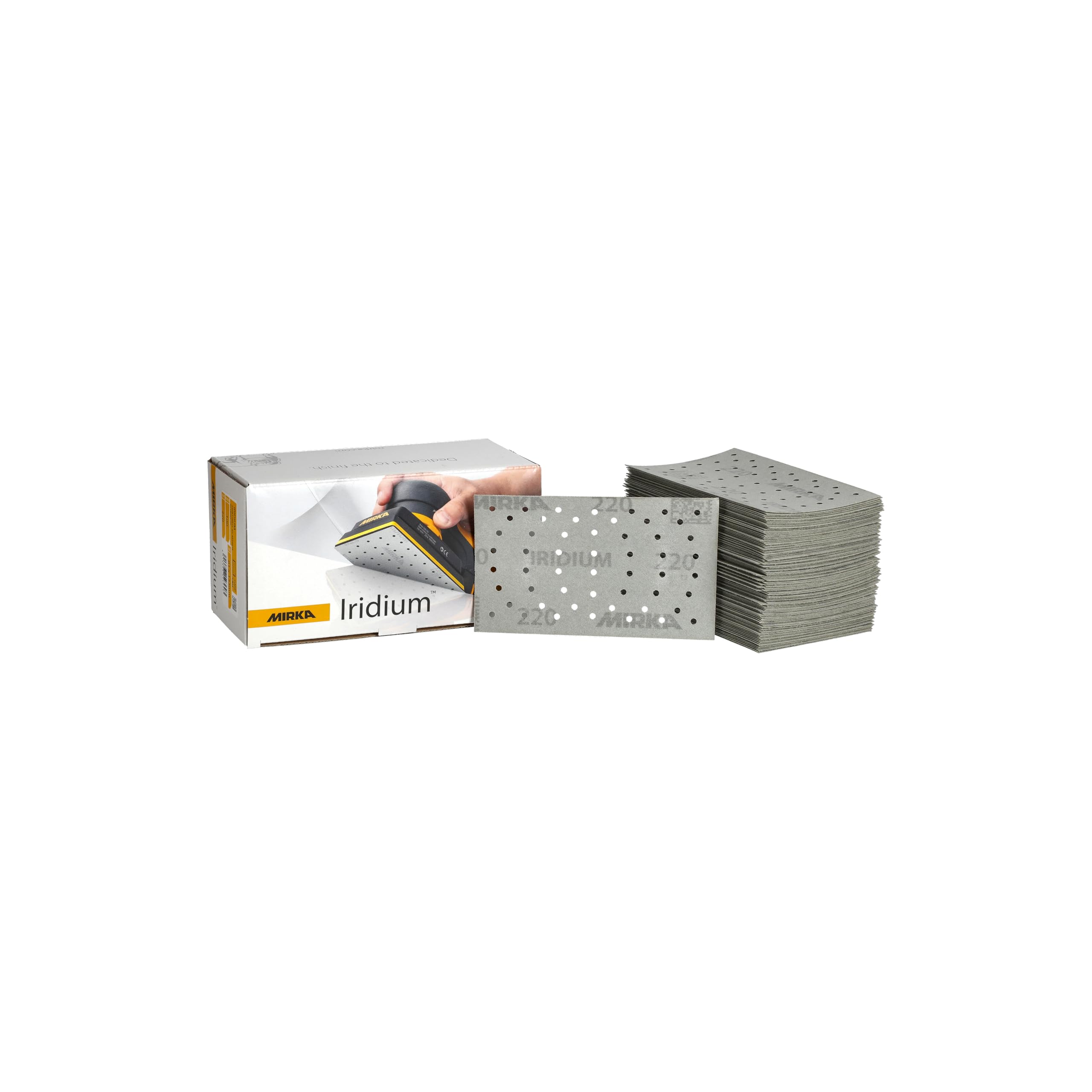 Mirka Abrasive Sheets Iridium Sandpaper 81x133mm Grit 220 100 Pack