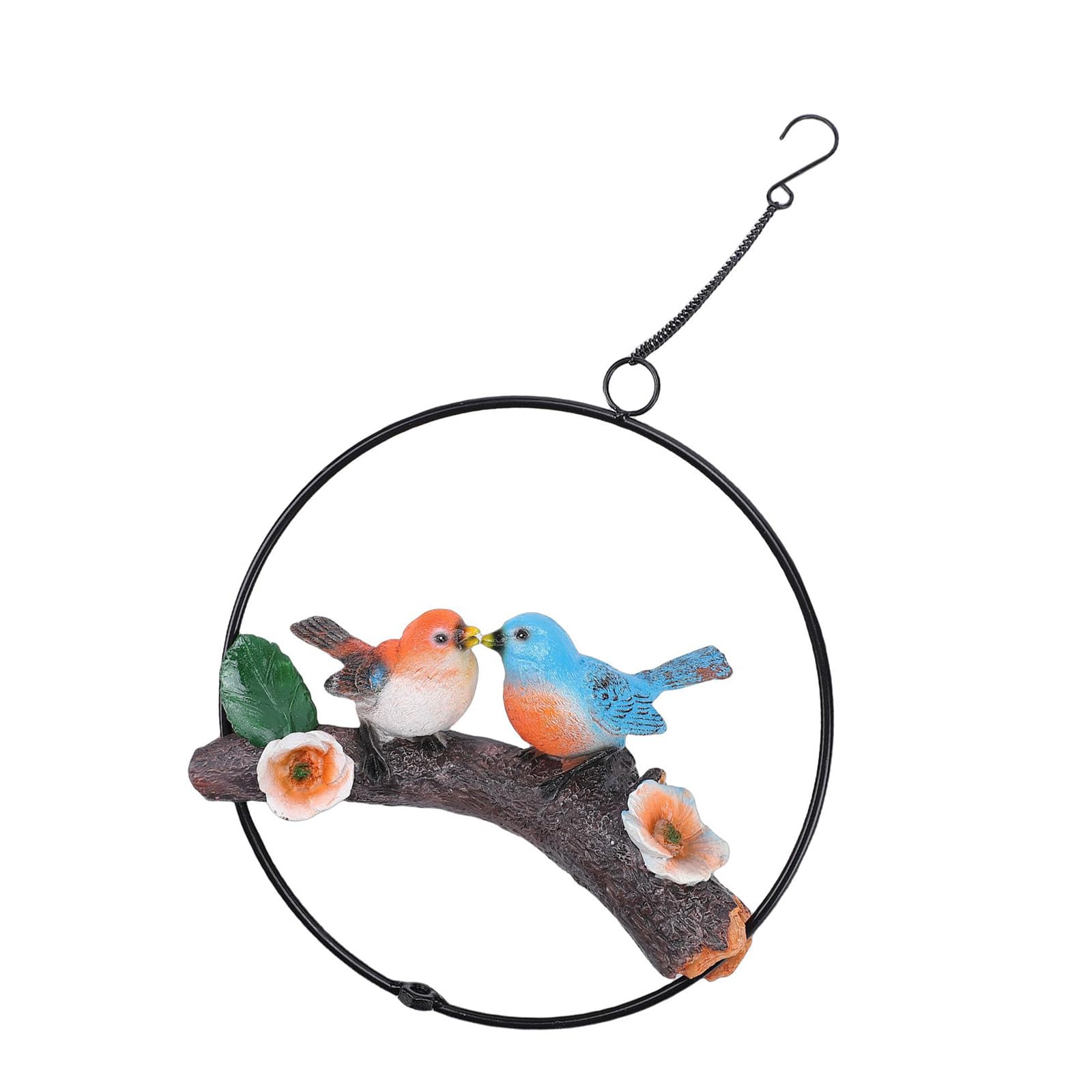 Piceioep Hanging Parrots Statues Sculpture Perching on Branch Animal Figurines Sculptures for Home Garden Patio Lawns Decorations Animal Figurines Sculptures Home Decors