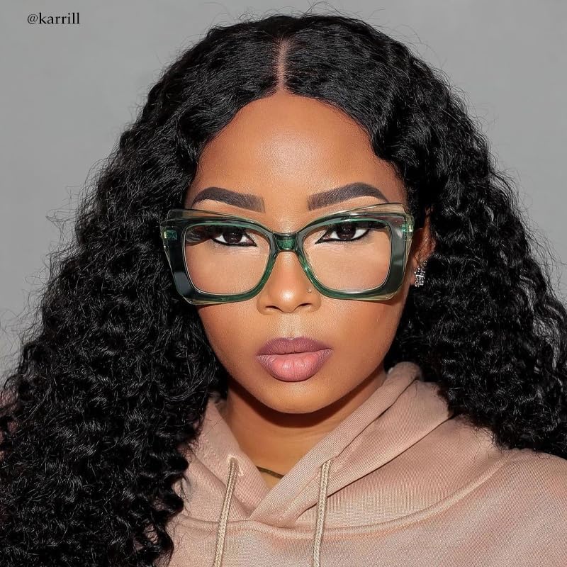 Image of VOOGLAM Oversize Rectangle Blue Light Blocking Glasses for Women Anti UV Eyestrain Eyewear Cheyenne