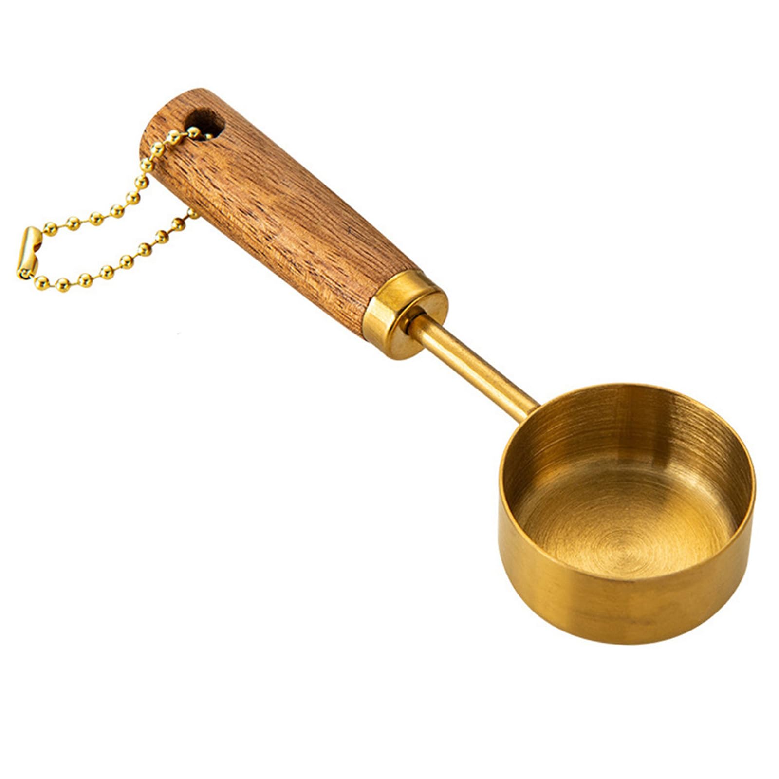 LUCKGONI 14ML Wooden Handle Spoon Stainless Steel Measuring Cup Scoops for Precise Ingredient Measurement in Kitchen Baking