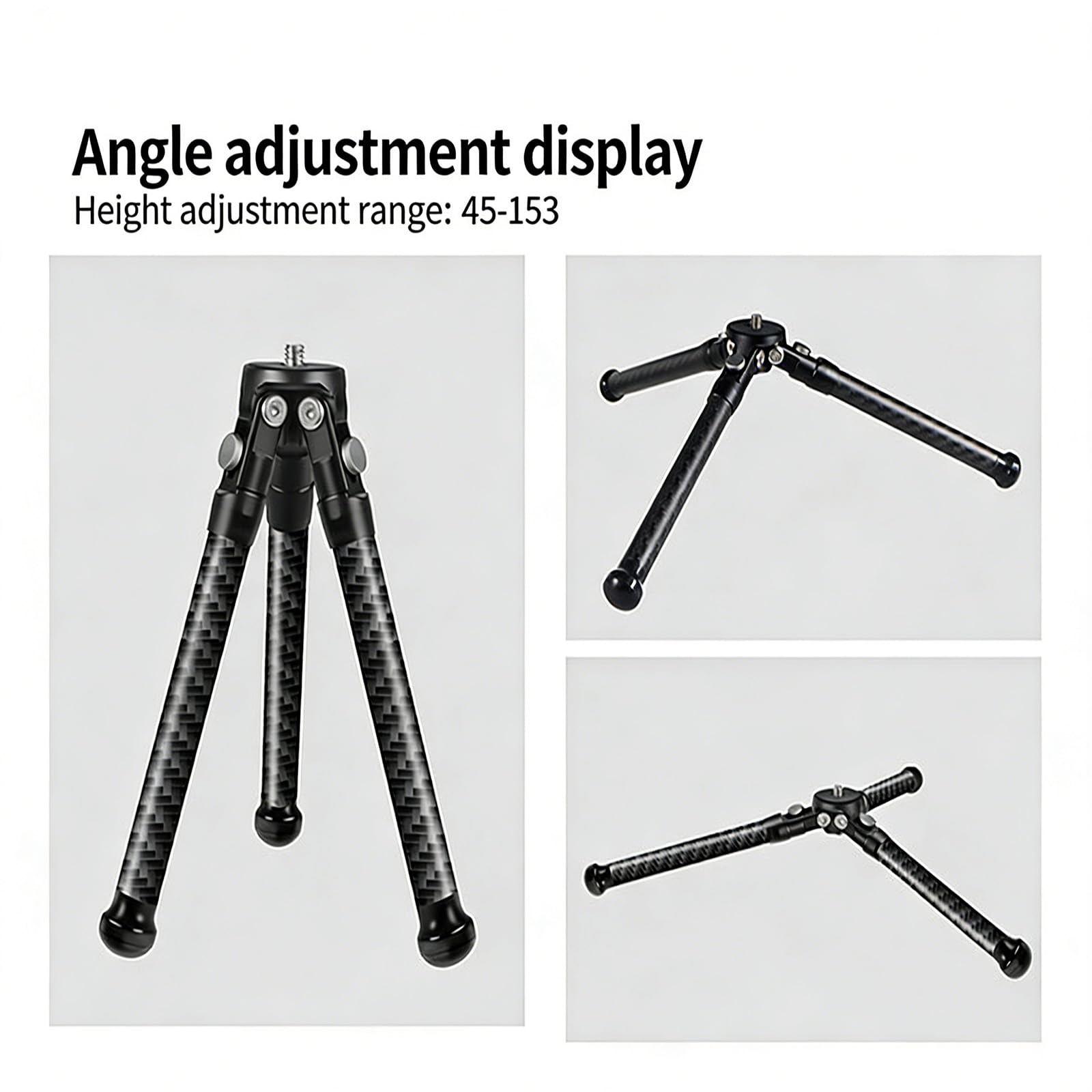 Trípode de metal ergonómico para teléfono con cámara DSLR 1/4, modelo largo