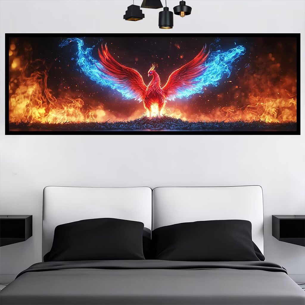Diamond Painting Leuchtend Diamond Painting Groß XXL 150x50cm 5D Full Tiere Diamant Kunst Bilder DIY Set Erwachsene Diamant Crystal Malerei Stickerei Set Herbstdeko Geschenke für Frauen Home Deko O-93