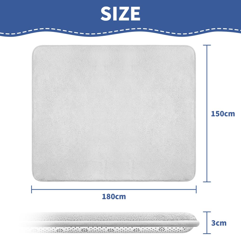 Vicloon Moderno Tappeto Salotto 150 x 180 cm, Tappeto per Soggiorno, Tappeto Antiscivolo Ispessito, Tappeto Grigio Soffice per Camera da Letto, Tappeto Morbido e Spesso per Comodino, Grigio