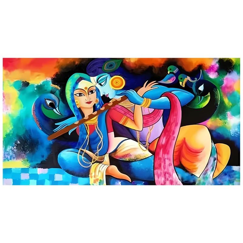 Image of CRYSENDO DIY Diamond Crystal Painting Kit | Embroidery 5D Radha Krishna Diamond Painting | Mosaic Cross Stitch Full Drill Diamond Painting | Ideal for Gifts, Home Wall Decor (30X23cm)