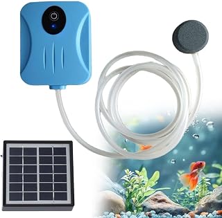 Solar Pond Aerator with 2200mAh Battery Backup, Solar Powered Air Pump for Small Outdoor Ponds, Fish Tank and Hydroponics, 24/7 Continuous Oxygenation, Quiet Pond Bubbler with USB Charging