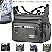 Men's crossbody bag shoulder bag lightweight waterproof Oxford travel bag fashionable handbag top handle bag (Black)