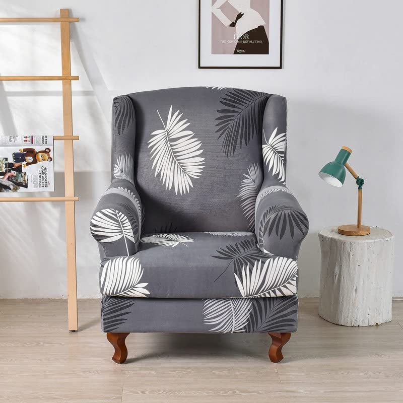 JORTUIO Stretch Wing Chair Slipcover 2-Piece Wingback Chair Cover Soft Sofa Cover Spandex Wingback Armchair Covers Furniture Protector with Elastic Bottom for Living Room Wingback Chair (Color : #2)